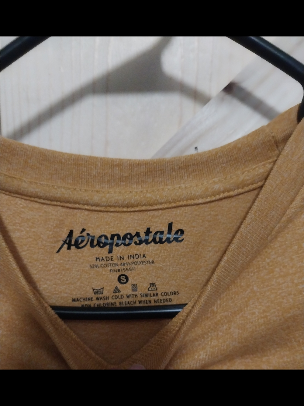 AERO-NYC Men's Short Sleeve T-Shirt in Mustard - Picture 4 of 4